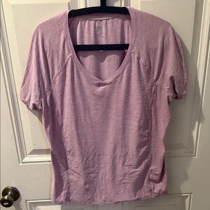 RBX Women's Light Purple Short Sleeve Tee Reebok Athletic Top SMOKE FREE Size CL